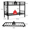 Redom Lit superposé 196,6x97,8x156,5 cm en métal noir, convertible en 2 lits avec échelle antidérapante Hot