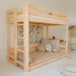 Enfant Petits-Meubles Lit superpose 90x200 au sol sommiers inclus Anaëlle Bois
