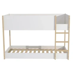 Enfant Weber Industries LIT SUPERPOSE 90x190 BOB + 2 SOMMIERS / Blanc et Bois clair