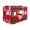 Enfant Petits-Meubles Lit superpose 90x200 Bus Londonien sommier inclus Vipack Car Beds - Rouge