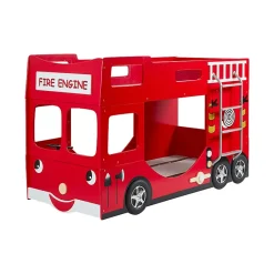 Petits-Meubles Lit superpose 90x200 Camion de pompier sommier inclus Vipack Car Beds - Rouge Sale