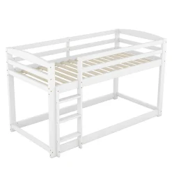 Enfant Aapaas Lit superpose 90x200 cm blanc pour enfants et adolescents avec structure en pin massif facile a assembler