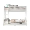 Enfant Petits-Meubles Lit superpose 90-140x200 sommiers et tiroirs inclus Vipack Scott Blanc