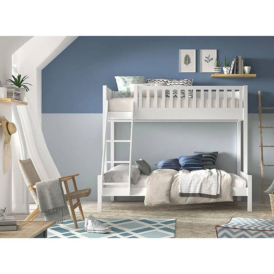 Enfant Petits-Meubles Lit superpose 90-140x200 sommiers et tiroirs inclus Vipack Scott Blanc