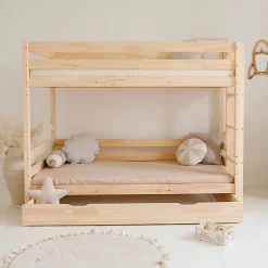 Enfant Petits-Meubles Lit superpose 90x200 sommiers et tiroir inclus Anaëlle Bois