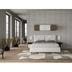 Ityhome Lit tapissé en simili cuir blanc Appia sans sommier 160x190 Online