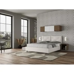 Ityhome Lit tapissé en simili cuir blanc Appia sans sommier 160x190 Online