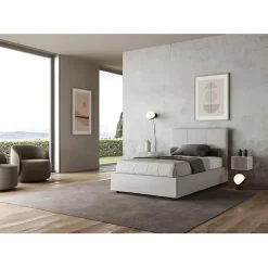 Ityhome Lit tapissé en simili cuir blanc sans sommier Mika 120x200 Sale