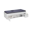Weber Industries Lit TESS 90x190 + chevet + étagère + rangement / Blanc