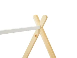 Vente-unique Lit tipi 90 x 190 cm avec tiroirs - Pin et MDF - Coloris : Blanc et naturel - LUANCO