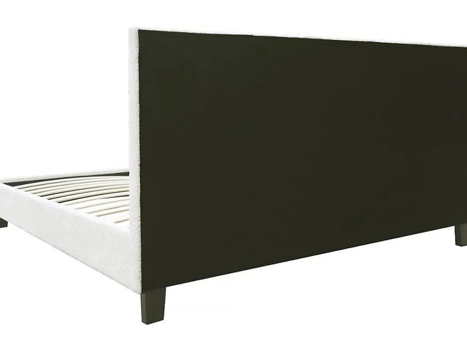 Habitat Et Jardin Lit tissu bouclette avec LED "Maria" 140x190cm Crème