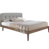 Angel Cerda Lit tufté en tissu gris moderne pour chambre à coucher élégante