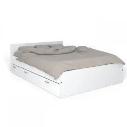 Weber Industries Lit TWIST 160x200 + 1 chevet + 1 tiroir / Blanc