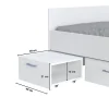 Weber Industries Lit TWIST 90x190 + chevet + tiroir / Blanc