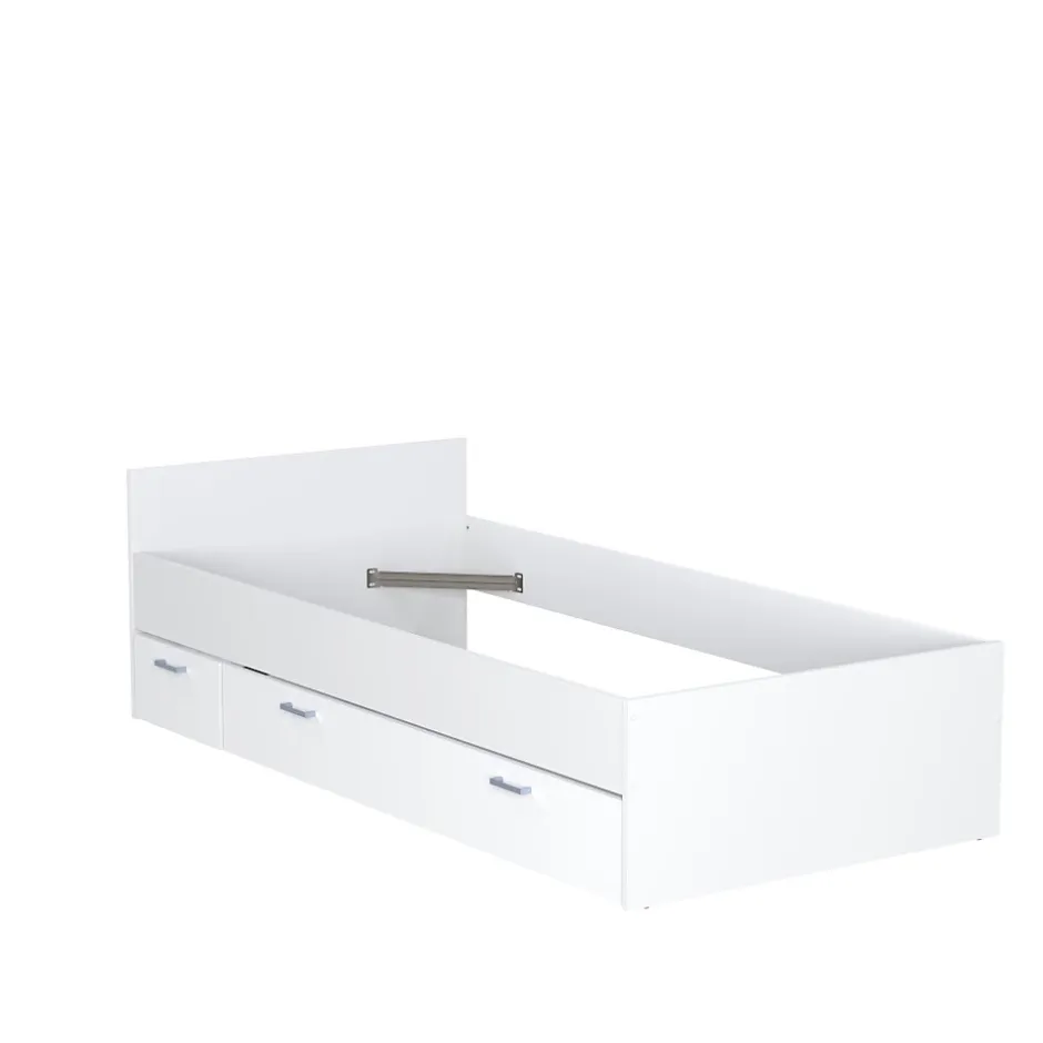 Weber Industries Lit TWIST 90x190 + chevet + tiroir / Blanc