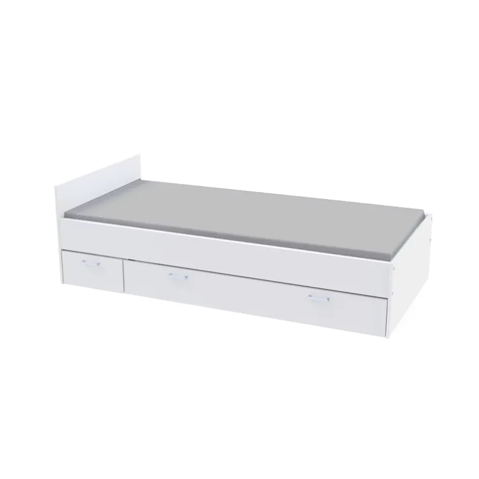 Weber Industries Lit TWIST 90x190 + chevet + tiroir / Blanc