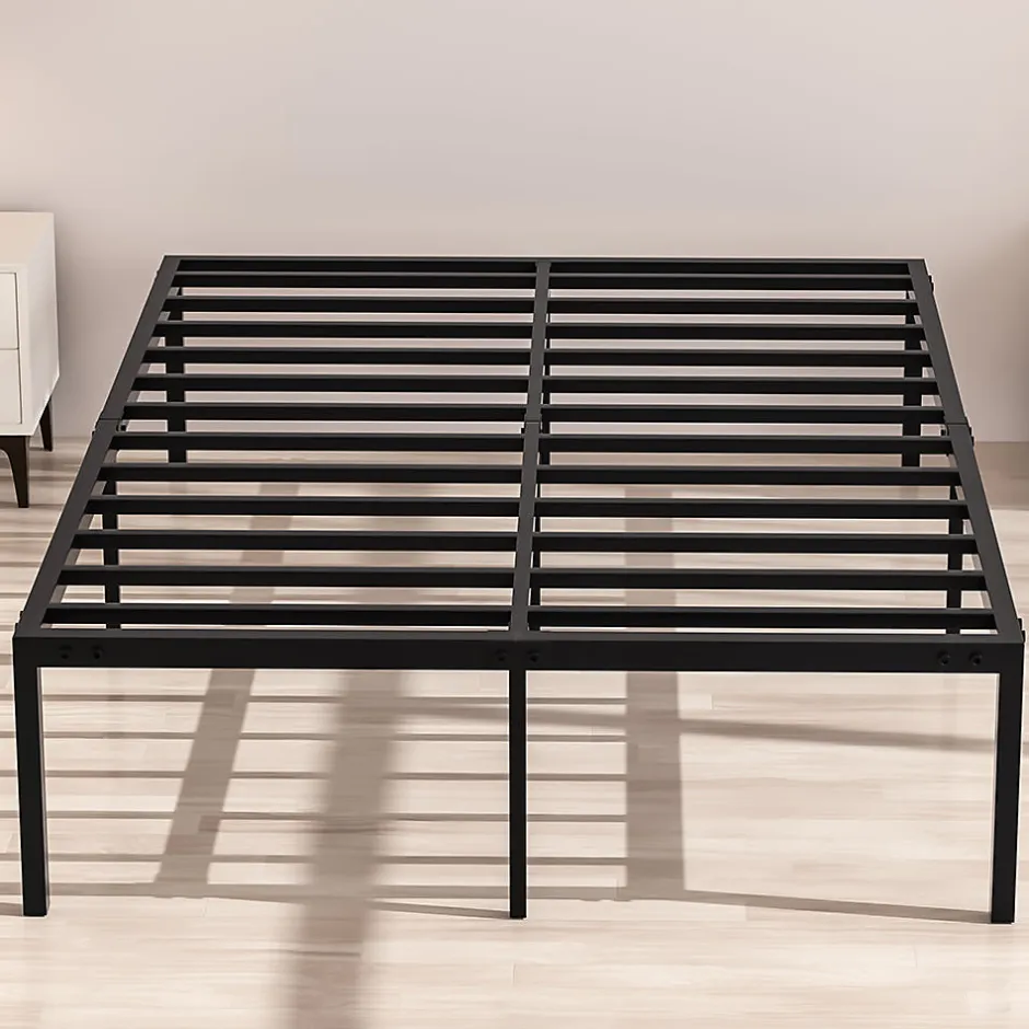 Teeno Lit 160x200 avec Sommier, 36 cm Sommier Plateforme Métallique, Cadre de Lit 160 x 200cm pour Rangement sous Le lit