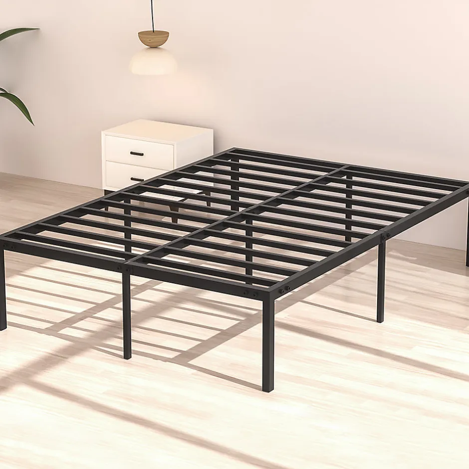 Teeno Lit 160x200 avec Sommier, 36 cm Sommier Plateforme Métallique, Cadre de Lit 160 x 200cm pour Rangement sous Le lit