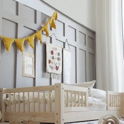 Petits-Meubles Lit 90x190 barrières et sommier inclus pieds 1 cm Adèle Bois Discount