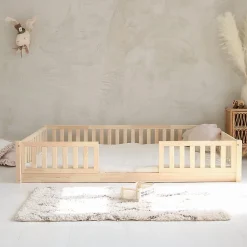 Enfant Petits-Meubles Lit 140x190 barrières et sommier inclus pieds 1 cm Agnès Bois