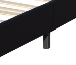 King Of Dreams Lit 140x200 cm - avec sommier - tete de lit capitonnee noir - pieds 10 cm - 13 lattes - confort optimal - design moderne