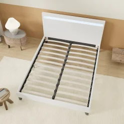 November Lit 140x190 cm avec Éclairage LED Simili Blanc