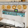 Fortuna lai Lit 160x200 cm, avec quatre tiroirs, éclairage LED réglable, 2 USB et 1 fonction de charge tpcy-c, flanelle, Gris Sale