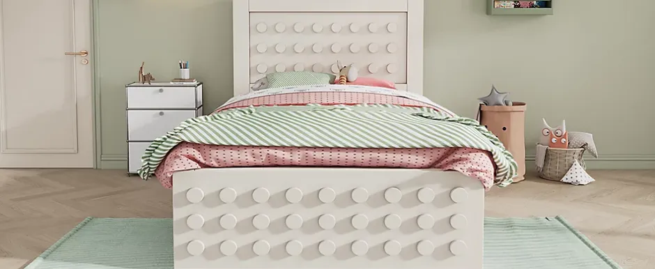 Redom Lit 90x190 cm avec tiroir et grand espace sous-lit 26 cm, design créatif en bois blanc, idéal enfant Hot