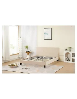 By Sommiflex. LIT 140x190 cm avec TÊTE de LIT TAPISSÉE en TISSU et SOMMIER en KIT
