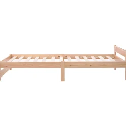 ProximaX Lit 90x200 cm bois massif, cadre avec sommier à lattes et tête de lit, adapté enfants, ados et adultes, couleur naturel Hot