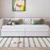 Simple Life Lit 90x200 cm, canapé convertible extensible avec sommier à lattes, velours, lit enfant et lit d'appoint - Beige Best