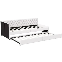 Simple Life Lit 90x200 cm, canapé convertible extensible avec sommier à lattes, velours, lit enfant et lit d'appoint - Beige Best