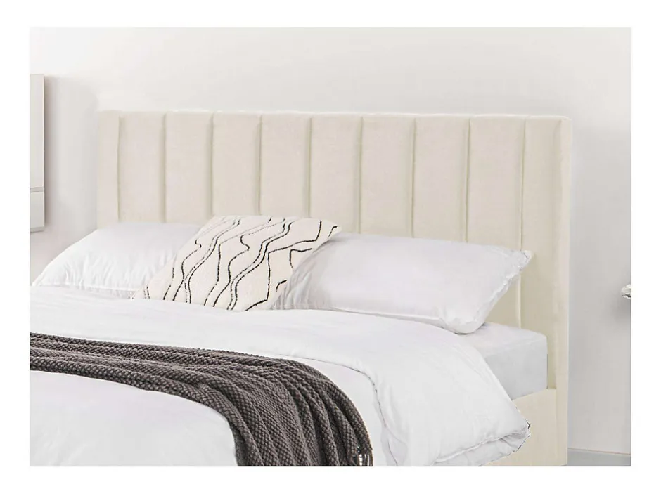 Concept Usine Lit 140x190 cm en velours beige - CAMBRIDGE
