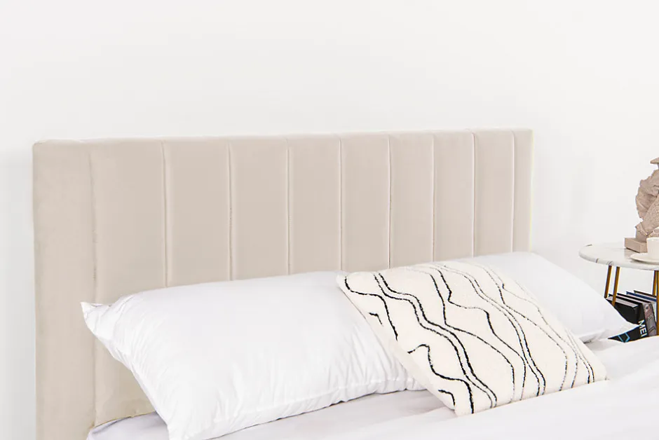 Concept Usine Lit 140x190 cm en velours beige - CAMBRIDGE