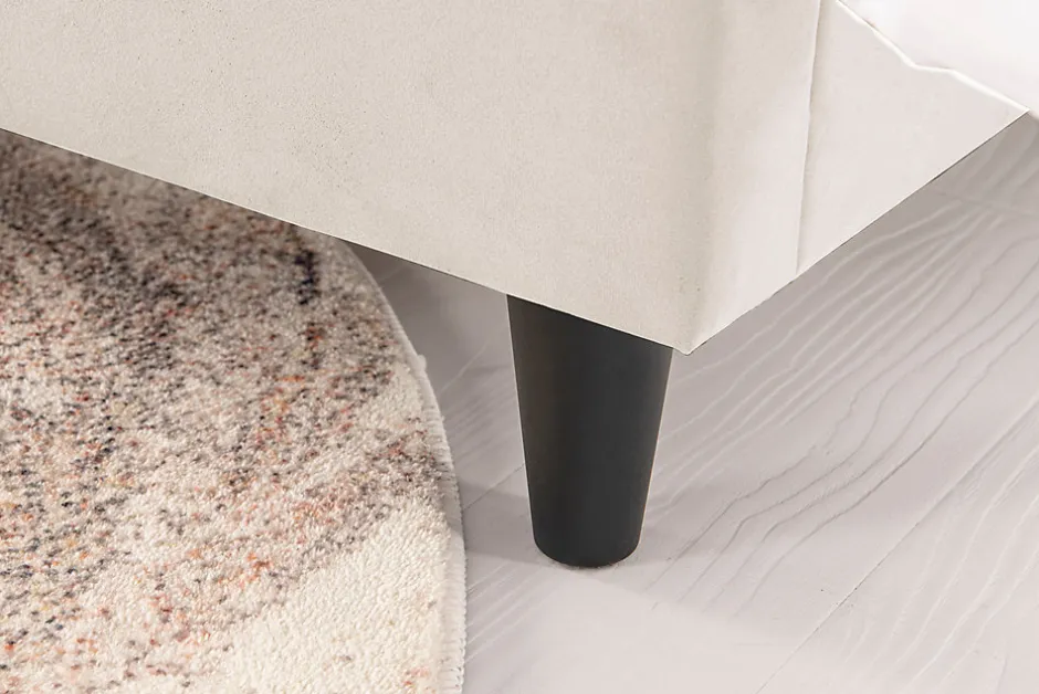Concept Usine Lit 140x190 cm en velours beige - CAMBRIDGE