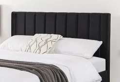 Concept Usine Lit 160x200 cm en velours noir - CAMBRIDGE
