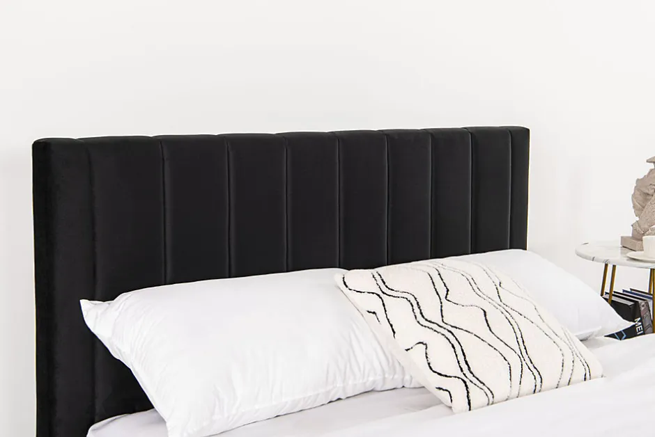 Concept Usine Lit 160x200 cm en velours noir - CAMBRIDGE