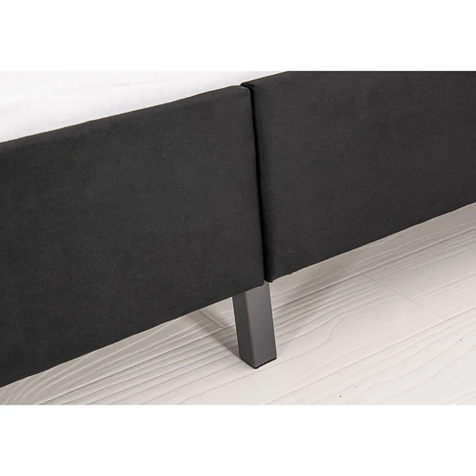 Concept Usine Lit 160x200 cm en velours noir - CAMBRIDGE