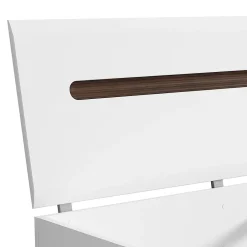 Petits-Meubles Lit 160x200 Darrel Blanc laque et Bois Discount