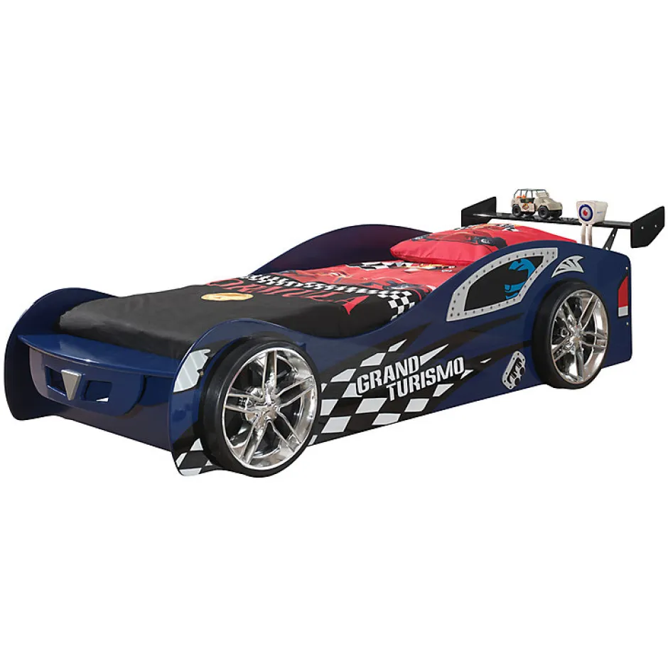 Enfant Petits-Meubles Lit 90x200 Grand Turismo Sommier inclus Vipack Car beds - Bleu