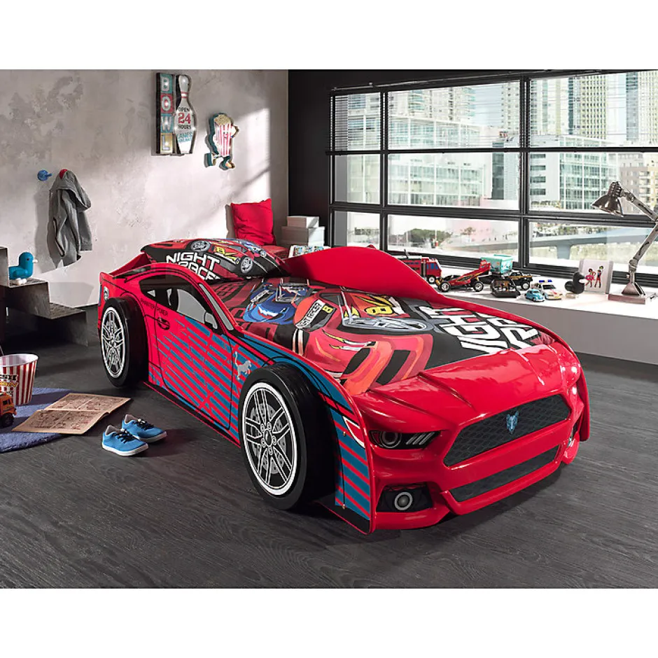 Enfant Petits-Meubles Lit 90x200 Panther Power Sommier inclus Vipack Car beds - Rouge