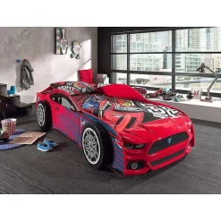Enfant Petits-Meubles Lit 90x200 Panther Power Sommier inclus Vipack Car beds - Rouge