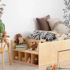 Petits-Meubles Lit 90x190 sommier et tiroir inclus Tristan Bois