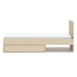 Enfant Petits-Meubles Lit 90x200 sommier et tiroir inclus Alycia Beige