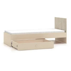 Enfant Petits-Meubles Lit 90x200 sommier et tiroir inclus Alycia Beige