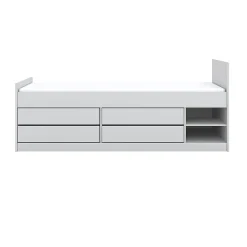Enfant Petits-Meubles Lit 90x200 sommier et tiroirs inclus Kocot Kids Leon Blanc