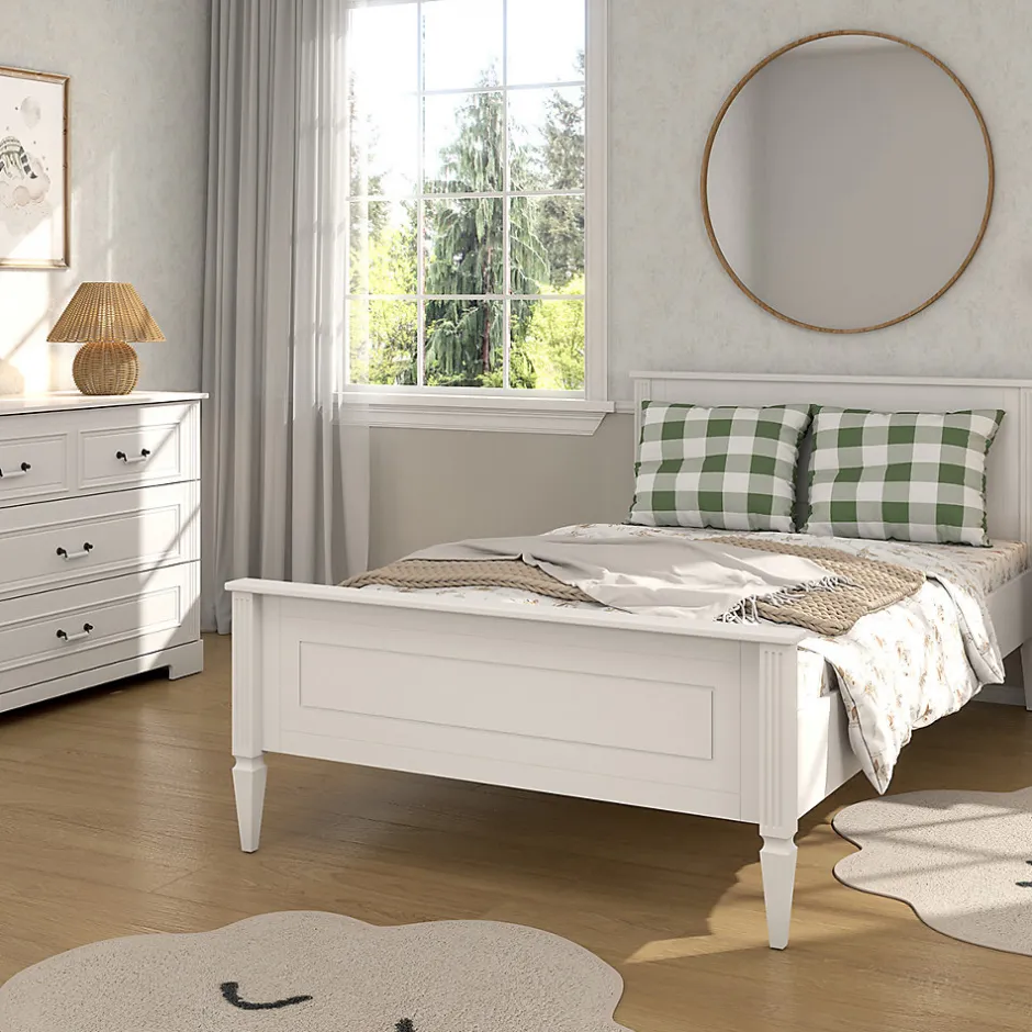 Enfant Petits-Meubles Lit 120x200 sommier inclus Bellamy Ines Blanc