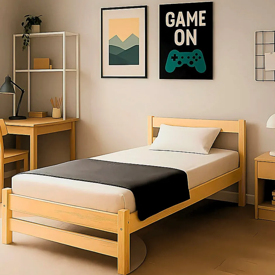 Enfant Petits-Meubles Lit 90x200 sommier inclus Kocot Kids Axel Bois
