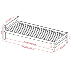 Enfant Petits-Meubles Lit 90x200 sommier inclus Kocot Kids Axel Bois