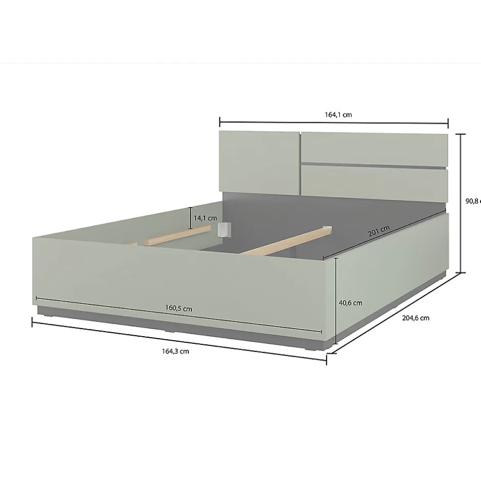 Petits-Meubles Lit 160x200 sommier inclus Lilia Vert